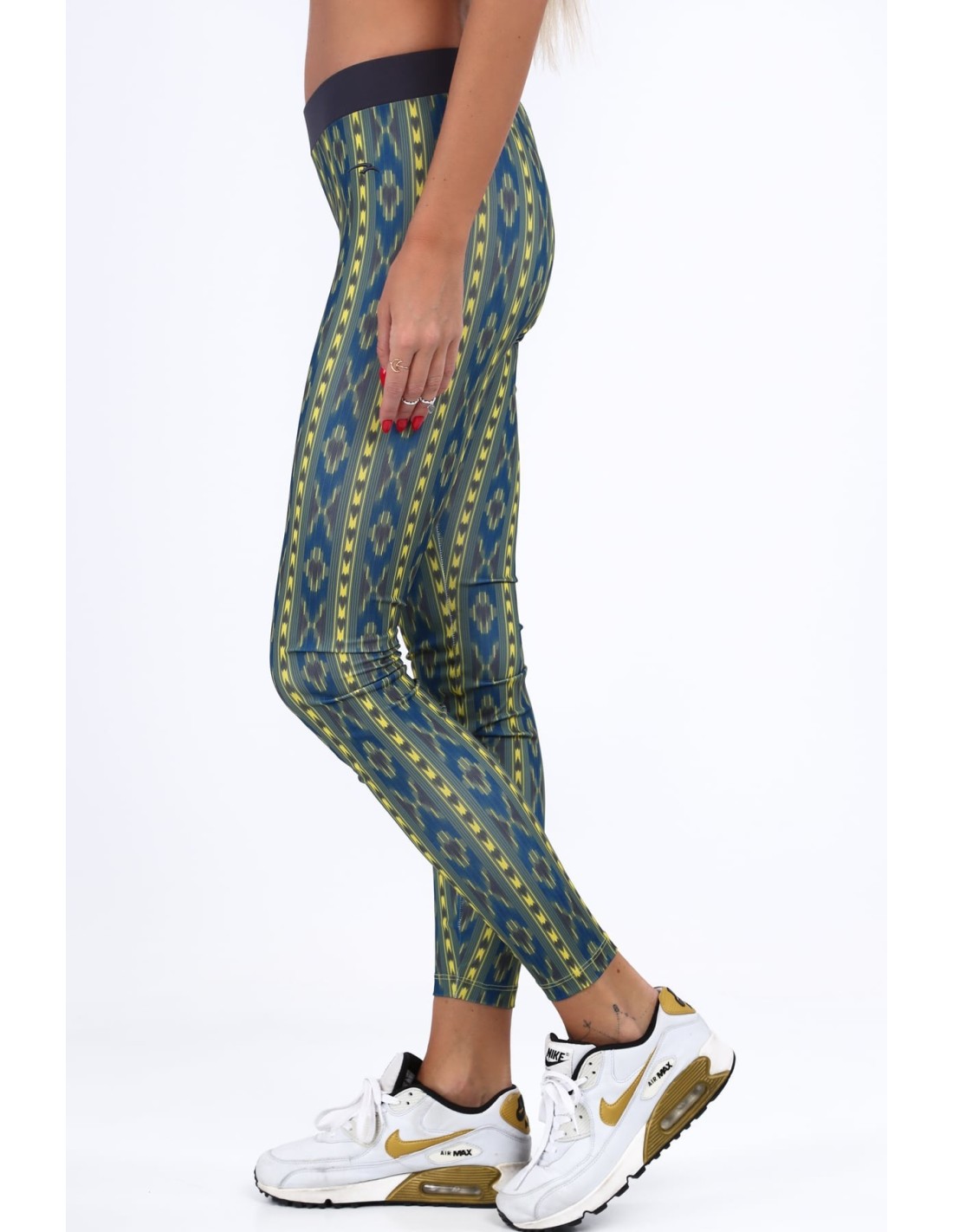 Yellow sports leggings with patterns MR11514 - Online store - Boutique